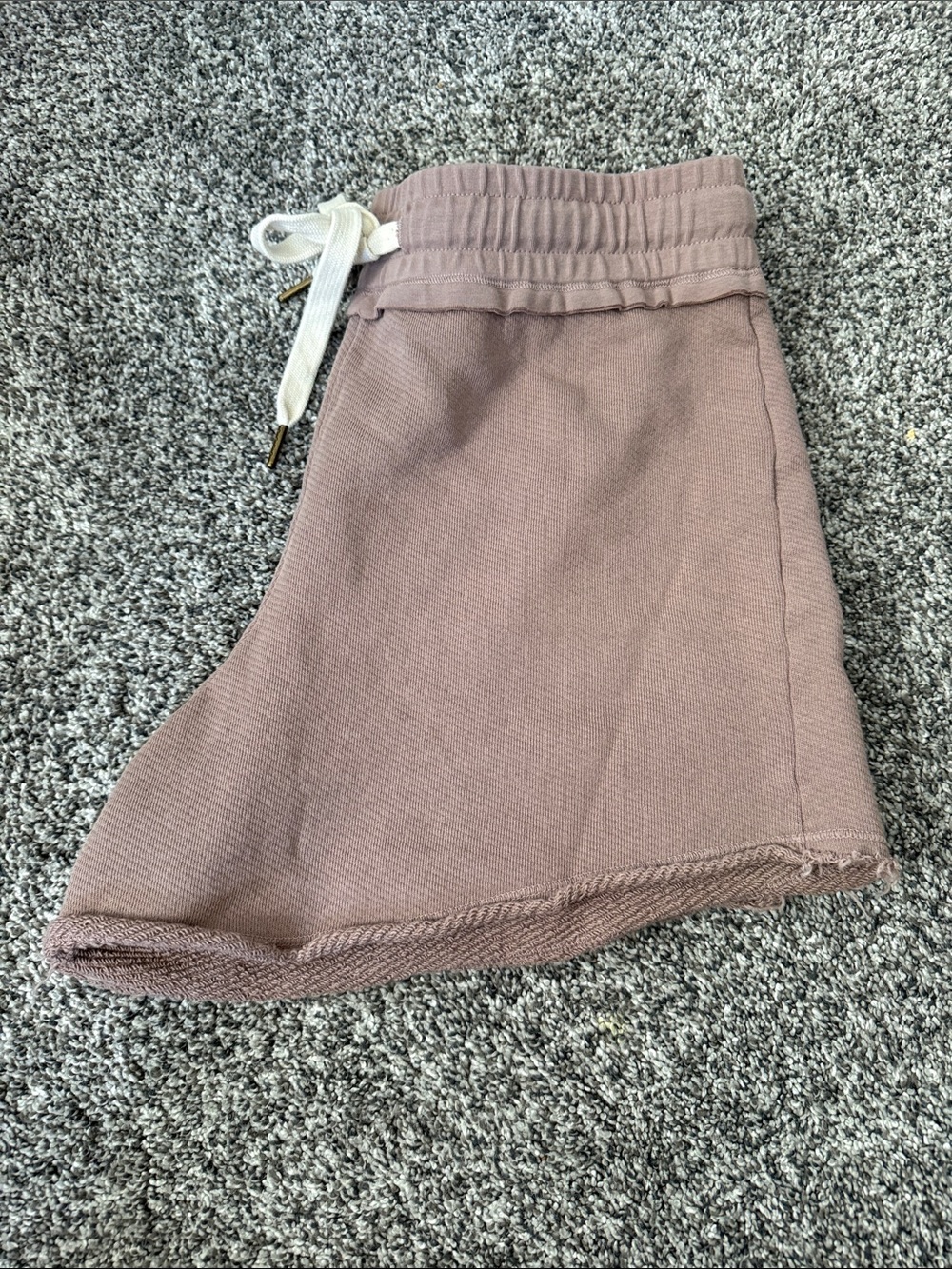 Project Social T Knit Lounge Shorts Mauve Drawstring Raw Hem Size M